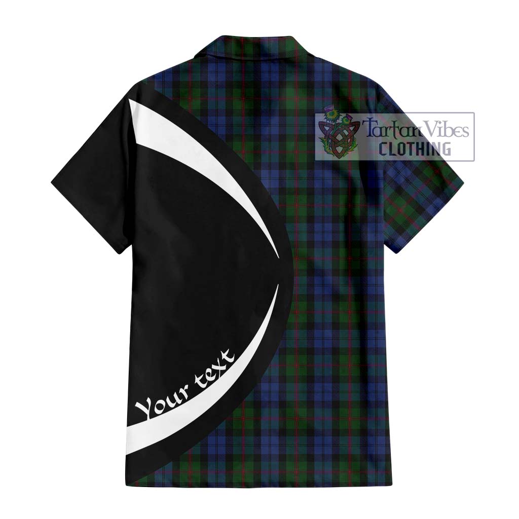 Baird Tartan Short Sleeve Button Up with Family Crest Circle Style - Tartan Vibes Clothing