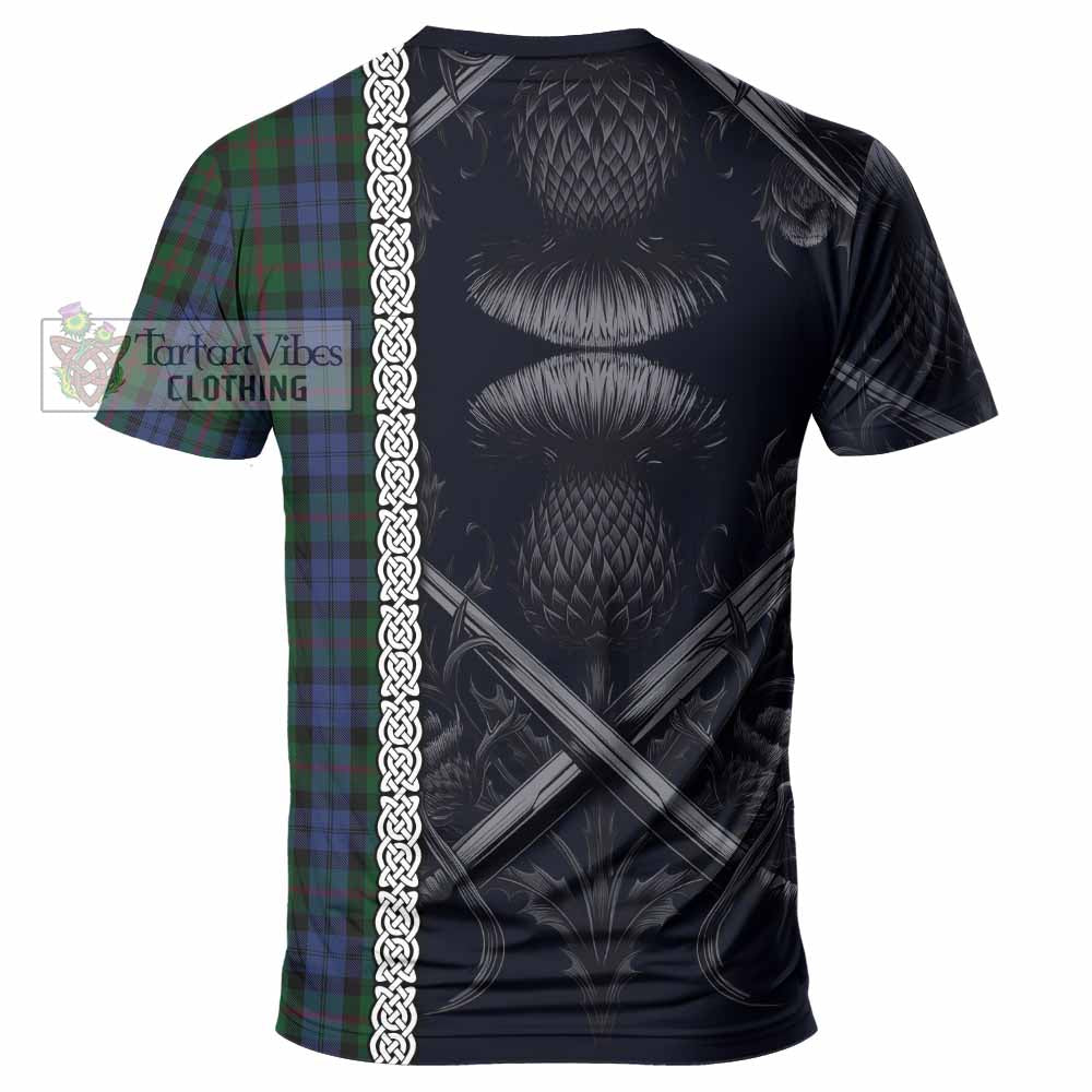 Tartan Vibes Clothing Baird Tartan T-Shirt with Family Crest Cross Sword Thistle Celtic Vibes