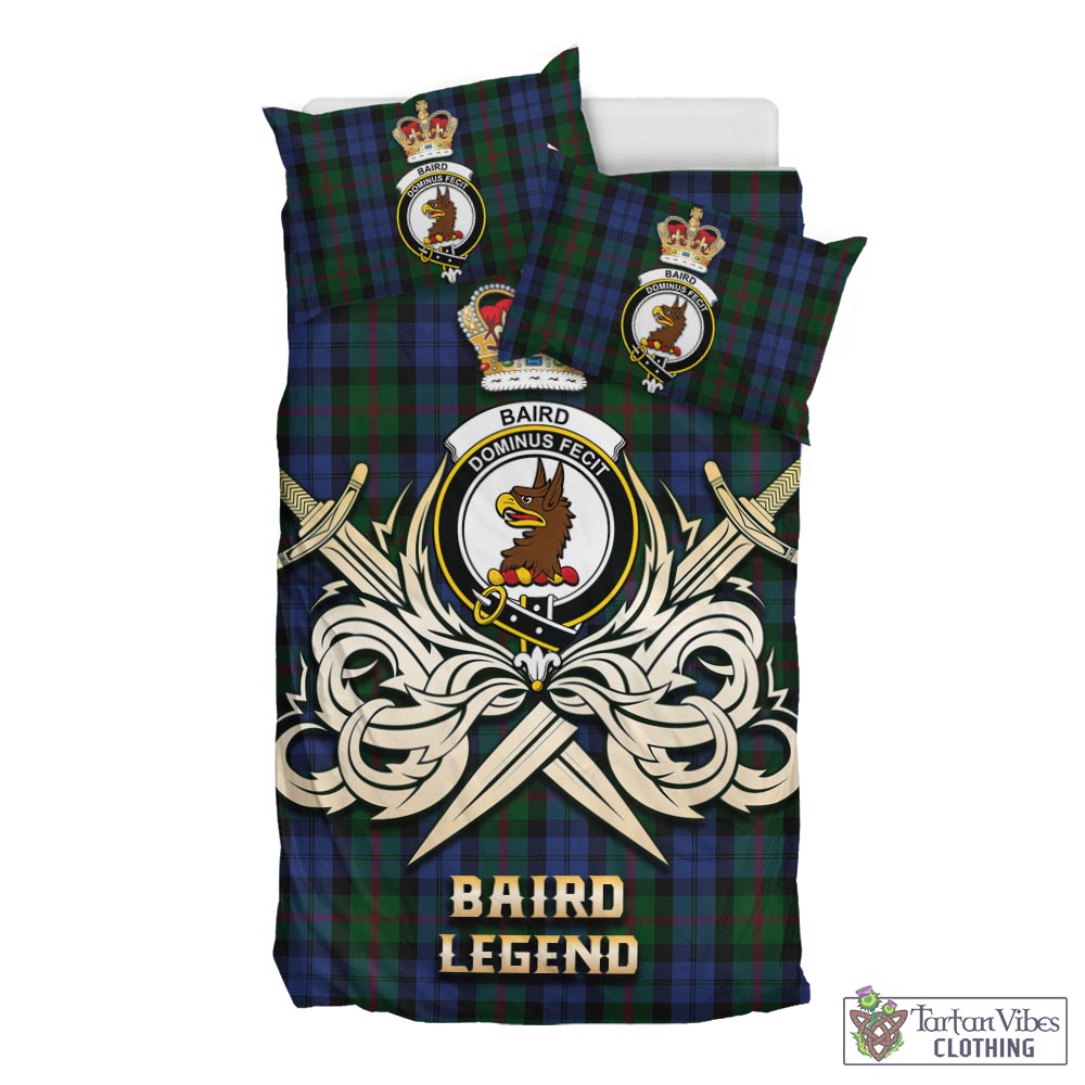 Baird Tartan Bedding Set with Clan Crest and the Golden Sword of Courageous Legacy - Tartan Vibes Clothing