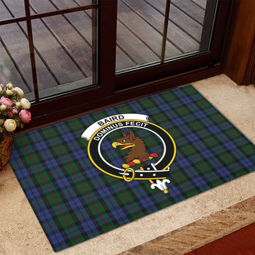 Baird Tartan Rubber Doormat with Family Crest
