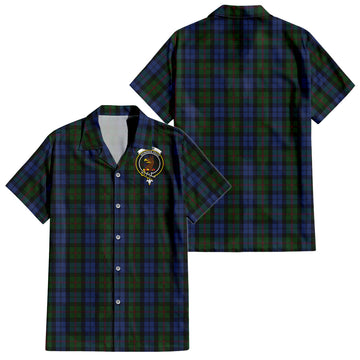 Baird Tartan Short Sleeve Button Down Shirt with Family Crest