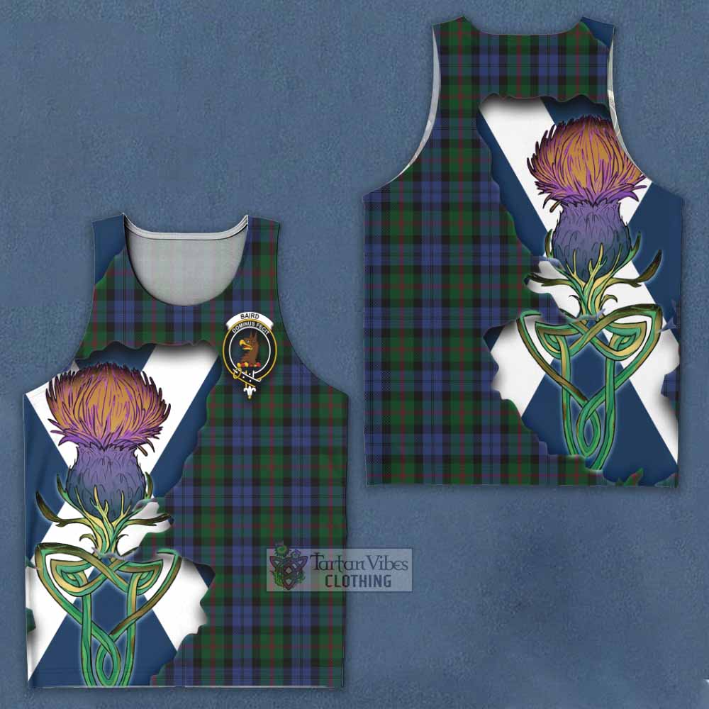 Tartan Vibes Clothing Baird Tartan Family Crest Men's Tank Top Scottish Thistle Celtic Inspired