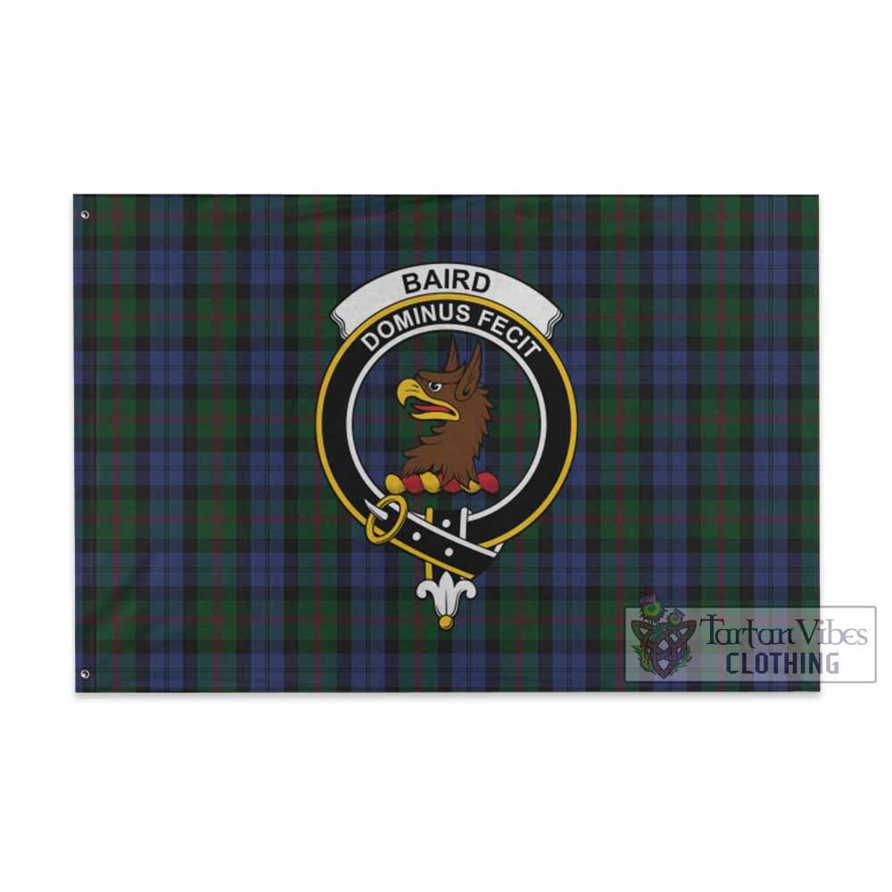 Tartan Vibes Clothing Baird Tartan House Flag with Family Crest