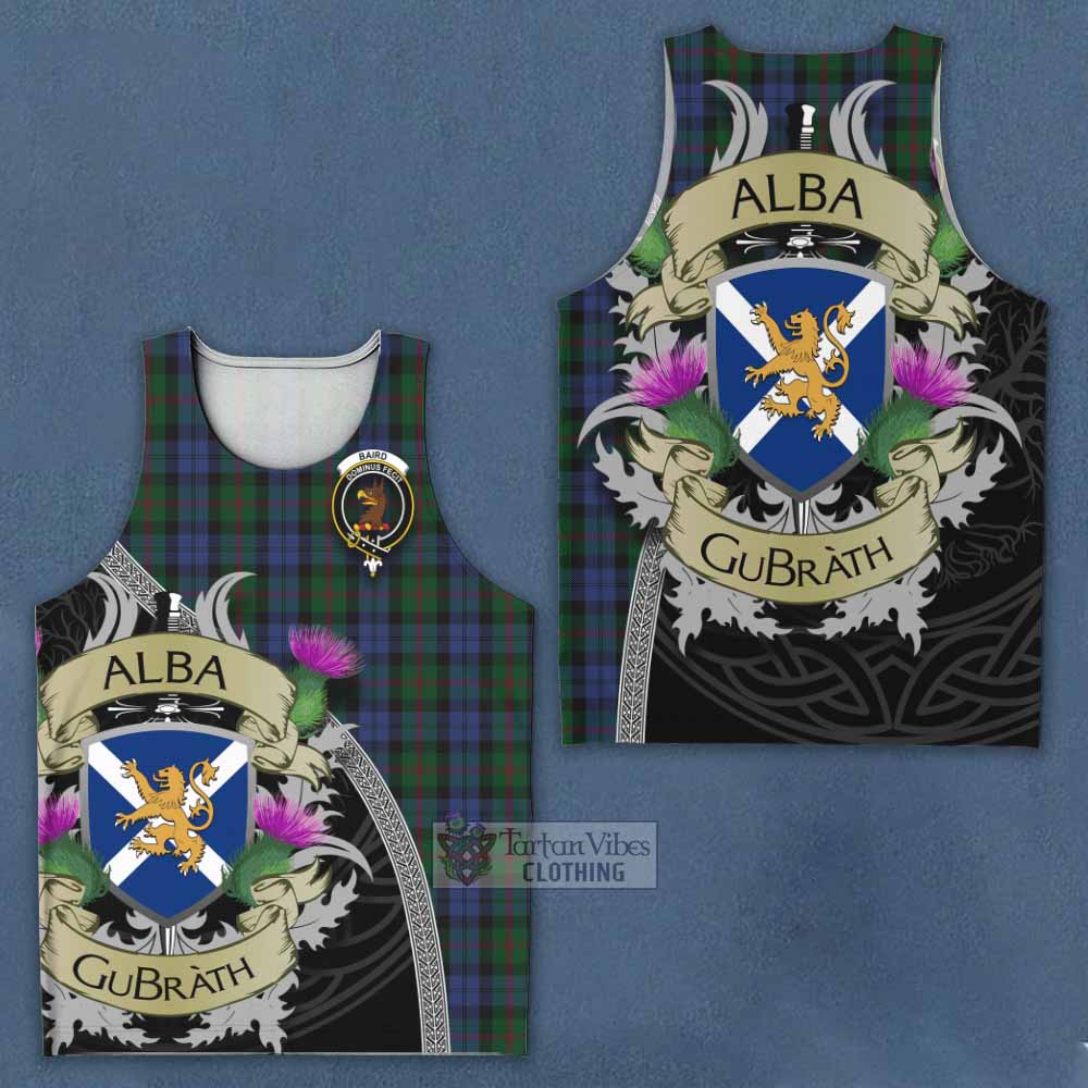 Tartan Vibes Clothing Baird Tartan Family Crest Men's Tank Top Lion Rampant Royal Thistle Shield Celtic Inspired