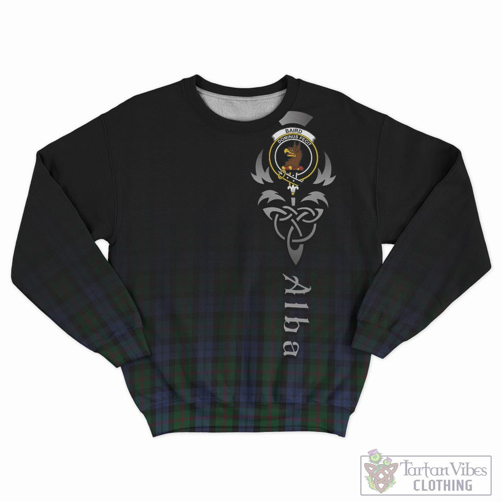 Tartan Vibes Clothing Baird Tartan Sweatshirt Featuring Alba Gu Brath Family Crest Celtic Inspired