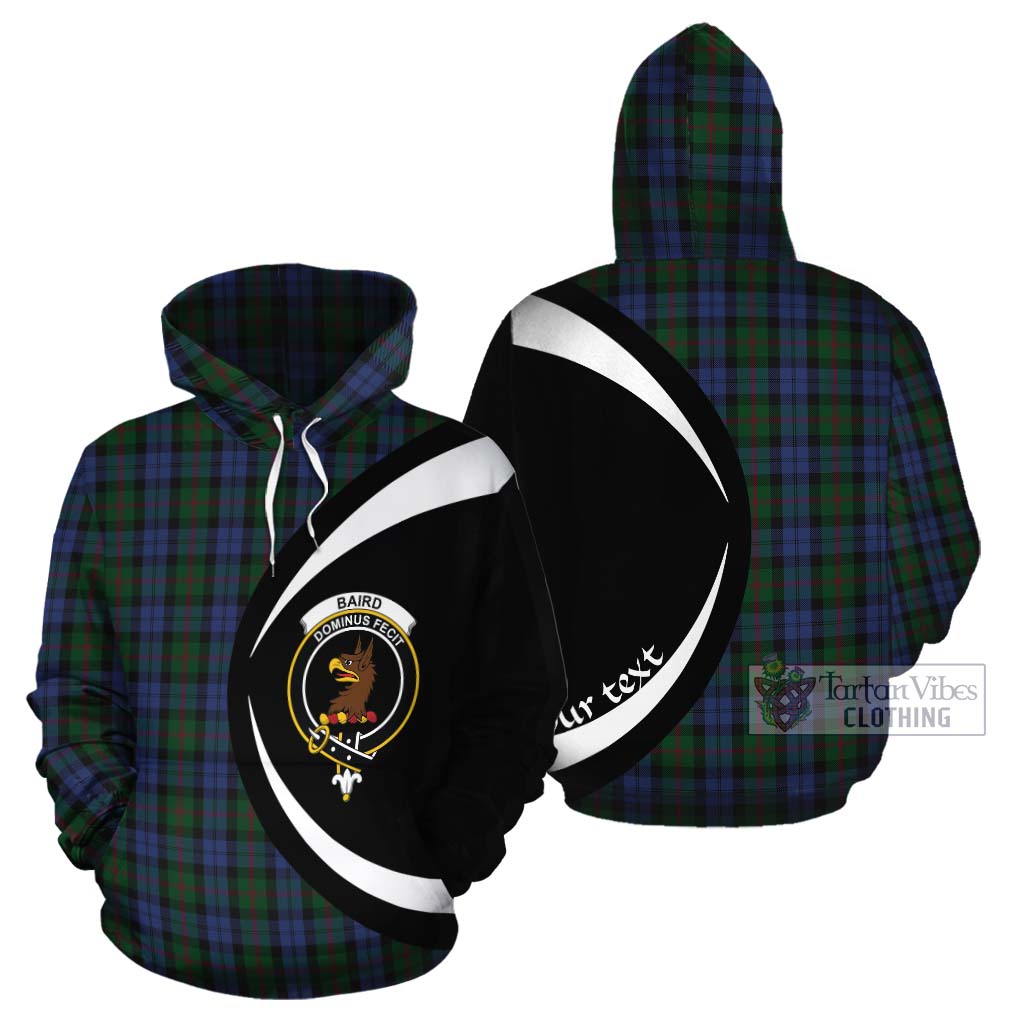 Tartan Vibes Clothing Baird Tartan Cotton Hoodie with Family Crest Circle Style