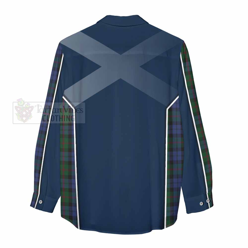 Tartan Vibes Clothing Baird Tartan Women's Casual Shirt with Family Crest and Lion Rampant Vibes Sport Style