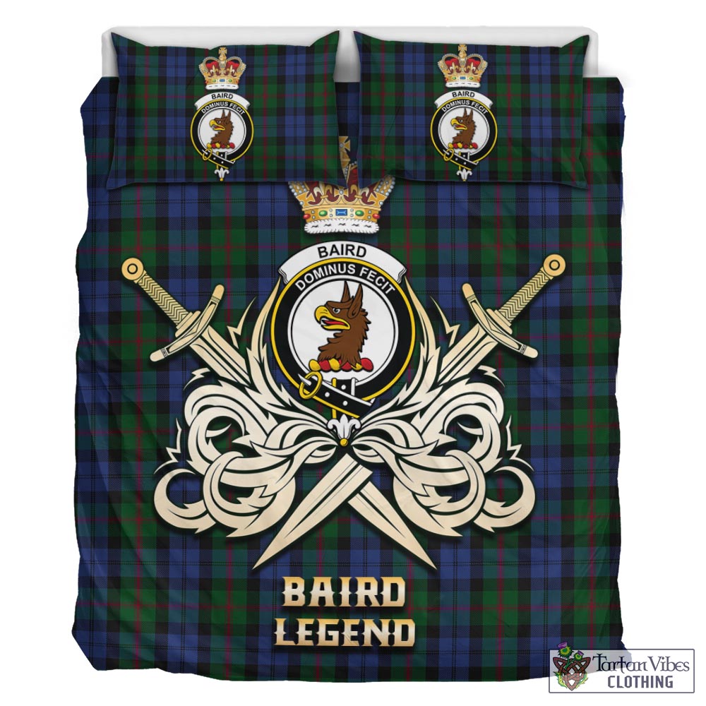 Baird Tartan Bedding Set with Clan Crest and the Golden Sword of Courageous Legacy - Tartan Vibes Clothing