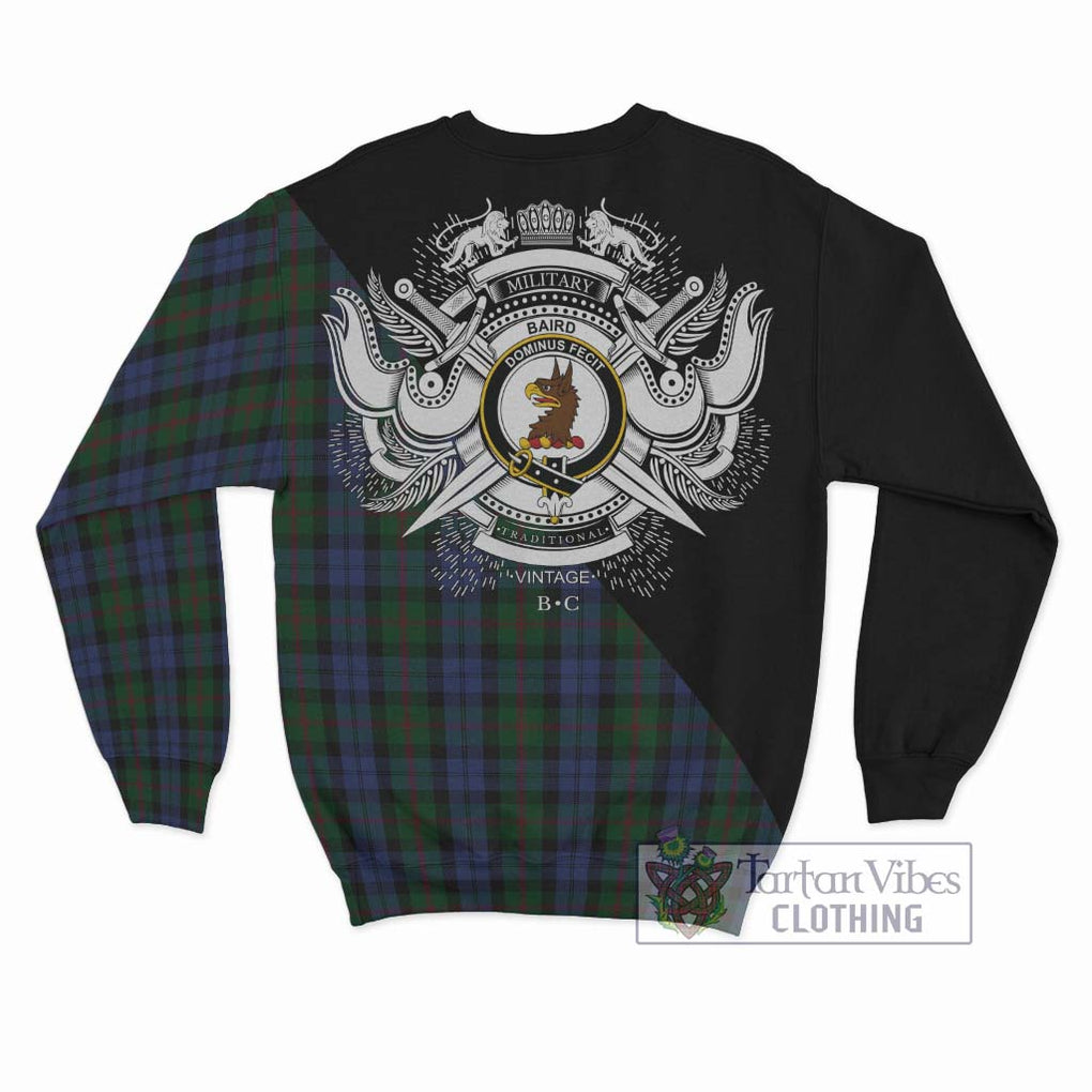 Baird Tartan Sweatshirt with Family Crest and Military Logo Style - Tartanvibesclothing Shop