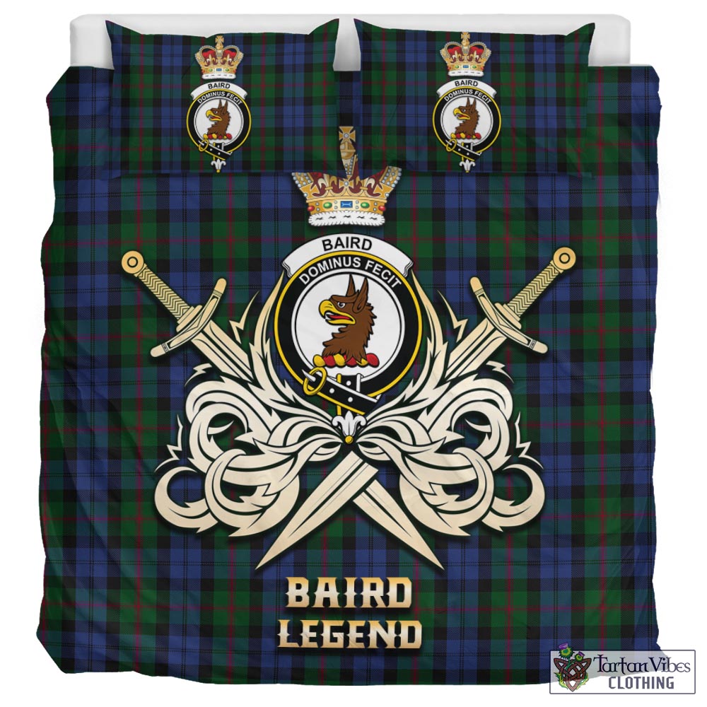 Baird Tartan Bedding Set with Clan Crest and the Golden Sword of Courageous Legacy - Tartan Vibes Clothing