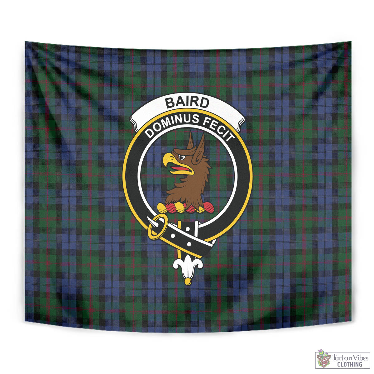 Tartan Vibes Clothing Baird Tartan Tapestry Wall Hanging and Home Decor for Room with Family Crest