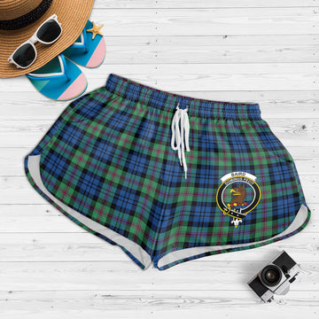 Baird Ancient Tartan Womens Shorts with Family Crest