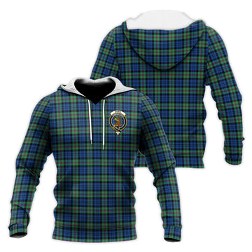 Baird Ancient Tartan Knitted Hoodie with Family Crest