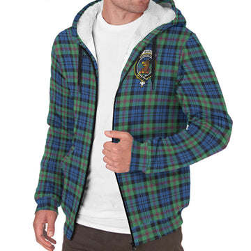 Baird Ancient Tartan Sherpa Hoodie with Family Crest