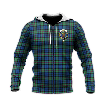 Baird Ancient Tartan Knitted Hoodie with Family Crest