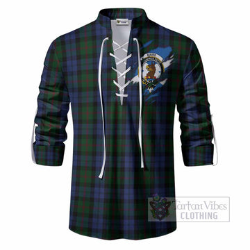 Baird Clan Crest In Me Tartan Ghillie Shirt Scotland Flag Style