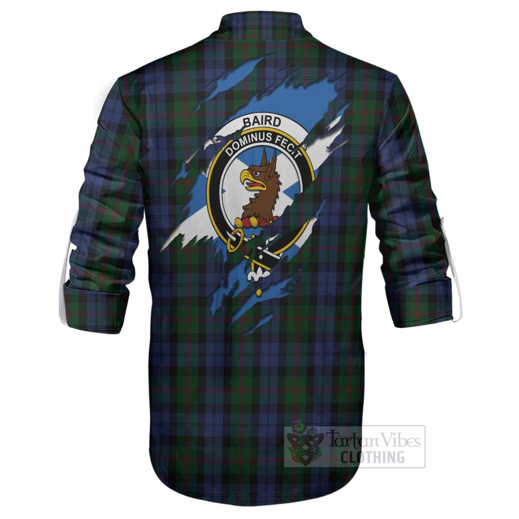 Baird Clan Crest In Me Tartan Ghillie Shirt Scotland Flag Style