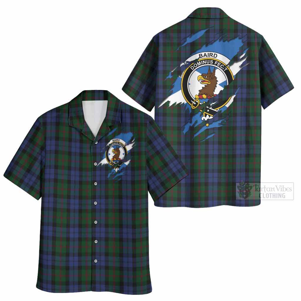 Baird Clan Crest In Me Tartan Hawaiian Shirt Scotland Flag Style
