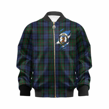 Baird Clan Crest In Me Tartan Kid Bomber Jacket Scotland Flag Style