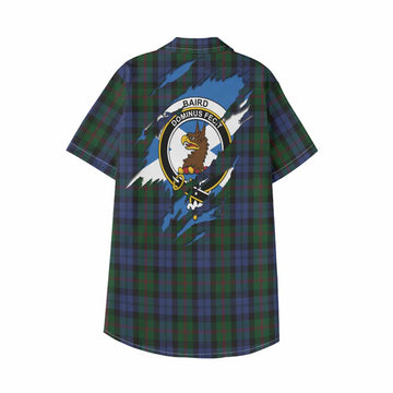 Baird Clan Crest In Me Tartan Kid Hawaiian Shirt Scotland Flag Style