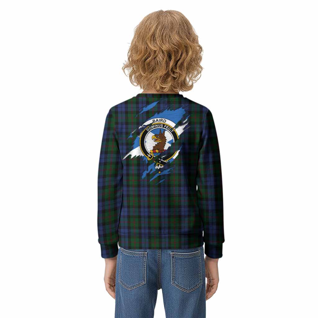 Baird Clan Crest In Me Tartan Kid Knitted Sweatshirt Scotland Flag Style