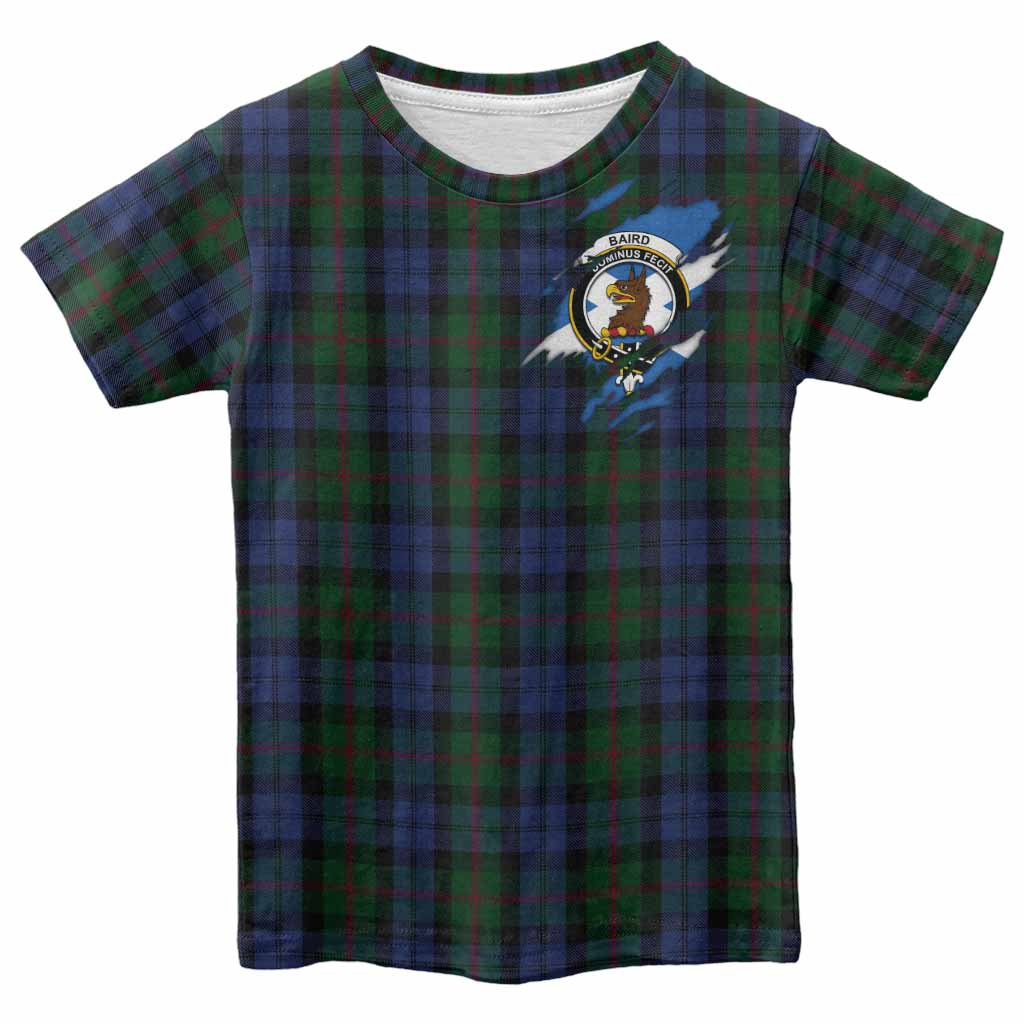Baird Clan Crest In Me Tartan Kid T-shirt Scotland Flag Style