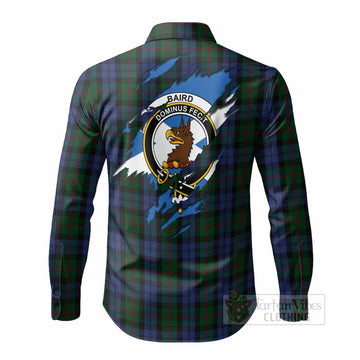 Baird Clan Crest In Me Tartan Long Sleeve Button Shirts Scotland Flag Style