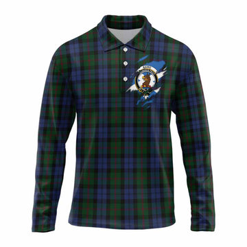 Baird Clan Crest In Me Tartan Long Sleeve Polo Shirt Scotland Flag Style