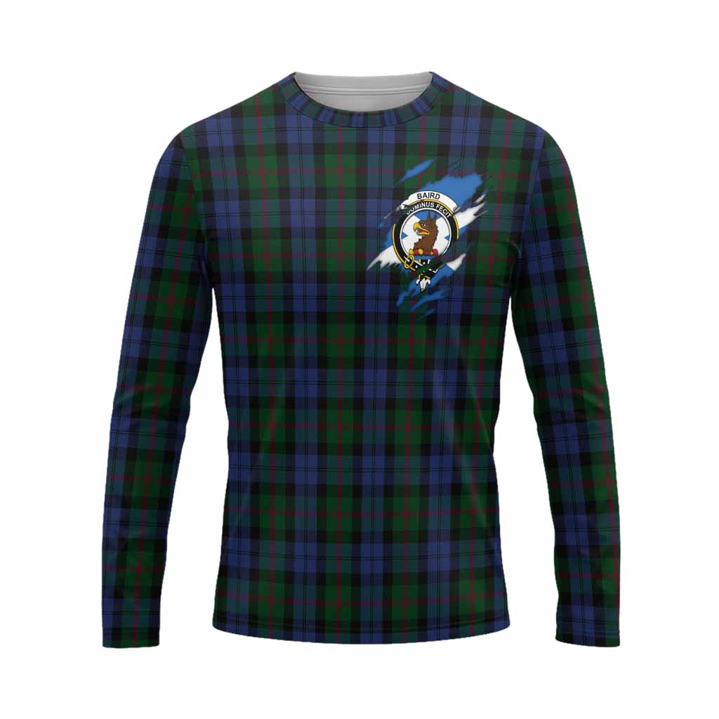 Baird Clan Crest In Me Tartan Long Sleeve T-Shirt Scotland Flag Style