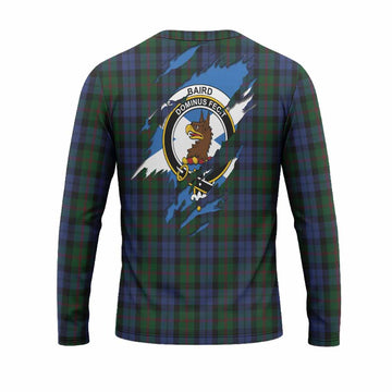 Baird Clan Crest In Me Tartan Long Sleeve T-Shirt Scotland Flag Style