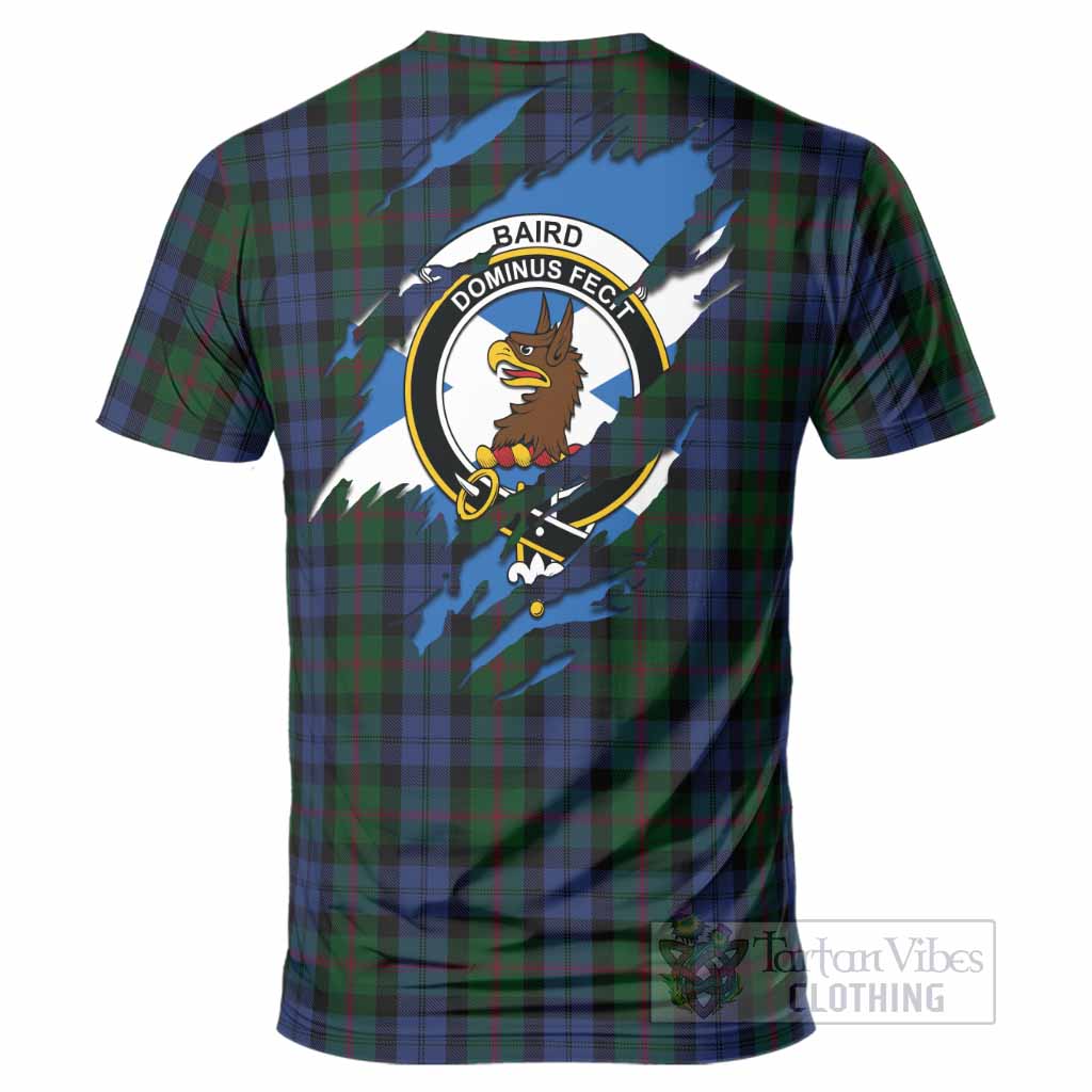 Baird Clan Crest In Me Tartan T-Shirt Scotland Flag Style