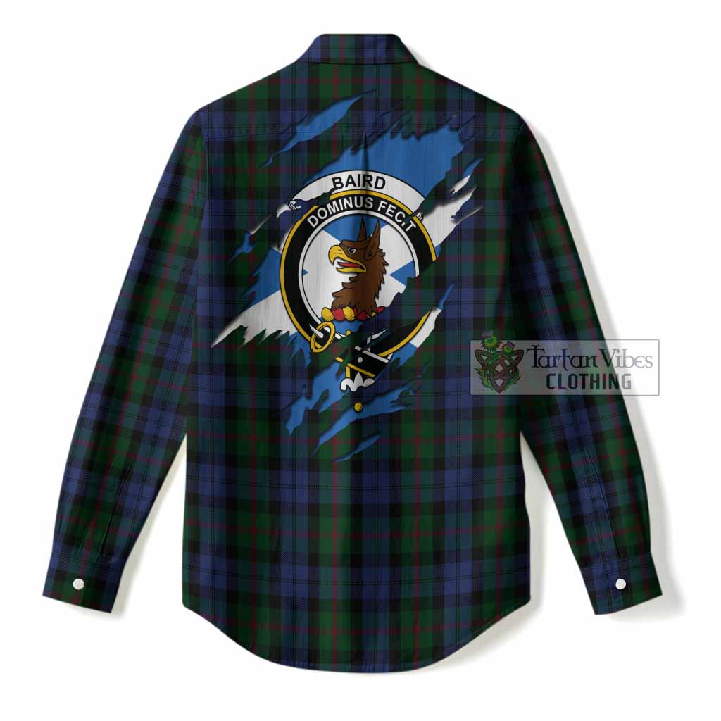 Baird Clan Crest In Me Tartan Women Casual Shirt Scotland Flag Style