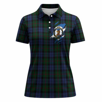 Baird Clan Crest In Me Tartan Women Polo Shirt Scotland Flag Style