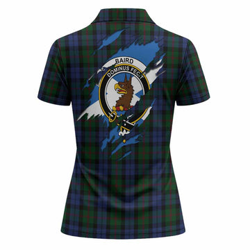 Baird Clan Crest In Me Tartan Women Polo Shirt Scotland Flag Style