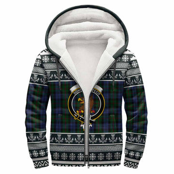 Baird Clan Tartan Christmas Fleece Hoodie with Family Crest