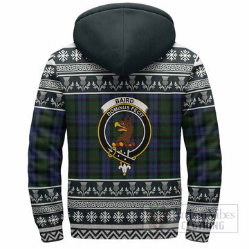 Baird Clan Tartan Christmas Fleece Hoodie with Family Crest