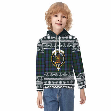 Baird Clan Tartan Christmas Kid Hoodie with Family Crest
