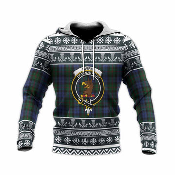 Baird Clan Tartan Christmas Knitted Hoodie with Family Crest