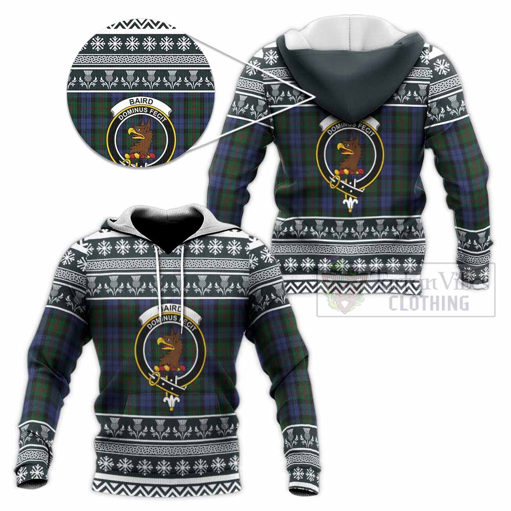 Baird Clan Tartan Christmas Knitted Hoodie with Family Crest - Tartan Vibes Clothing