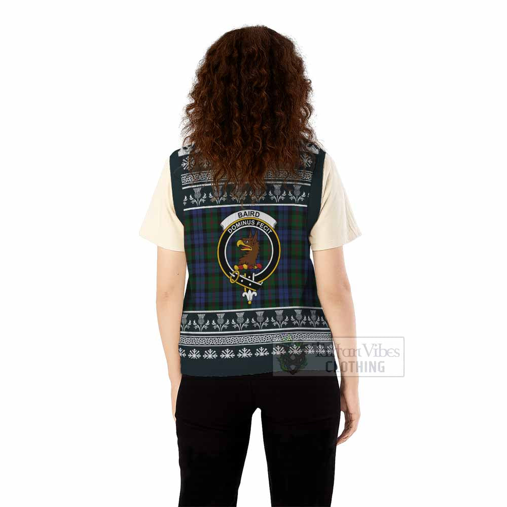 Baird Clan Tartan Christmas Knitted V-Neck Vest with Family Crest - Tartan Vibes Clothing