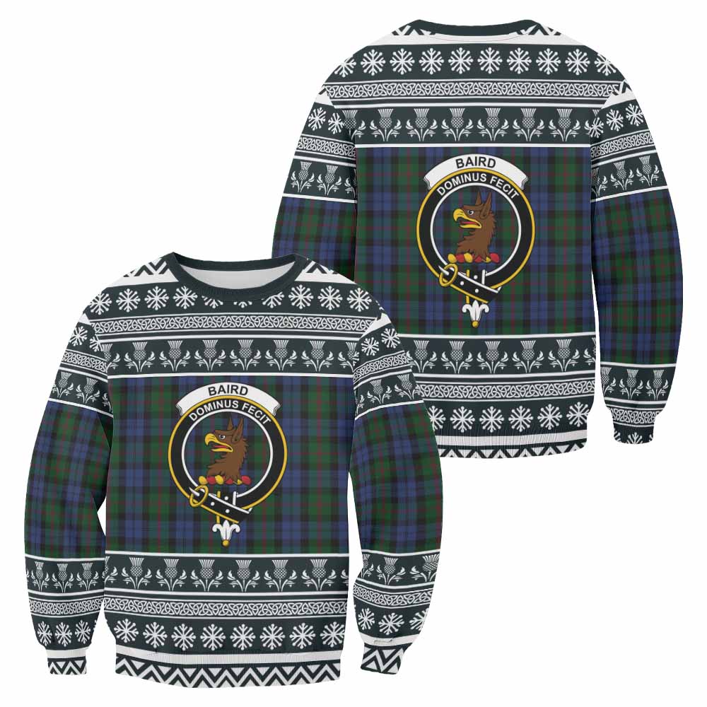 Baird Clan Tartan Christmas Sweatshirt with Family Crest - Tartan Vibes Clothing