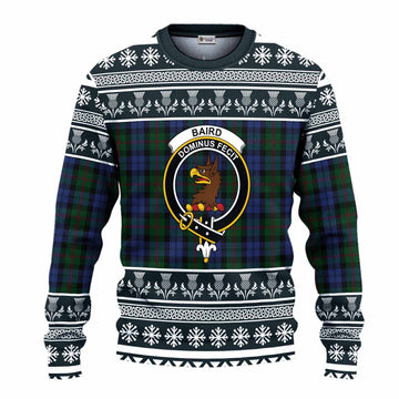 Baird Clan Tartan Christmas Ugly Sweater with Family Crest
