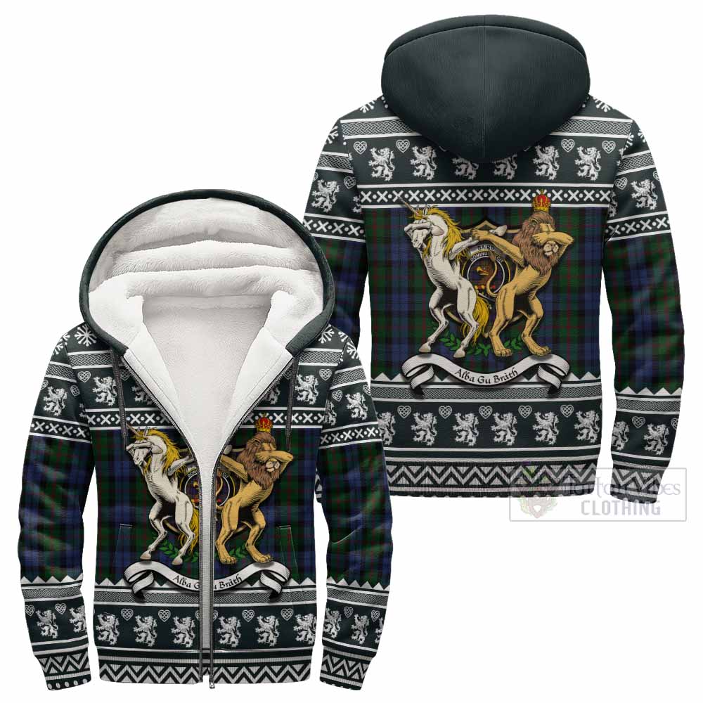 Baird Clan Tartan Crest Christmas Fleece Hoodie Coat of Arms Funny Style - Tartan Vibes Clothing