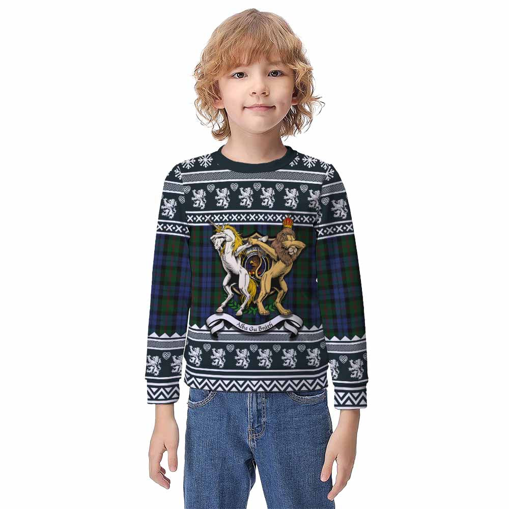 Baird Clan Tartan Crest Christmas Kid Ugly Sweatshirt Coat of Arms Funny Style - Tartan Vibes Clothing