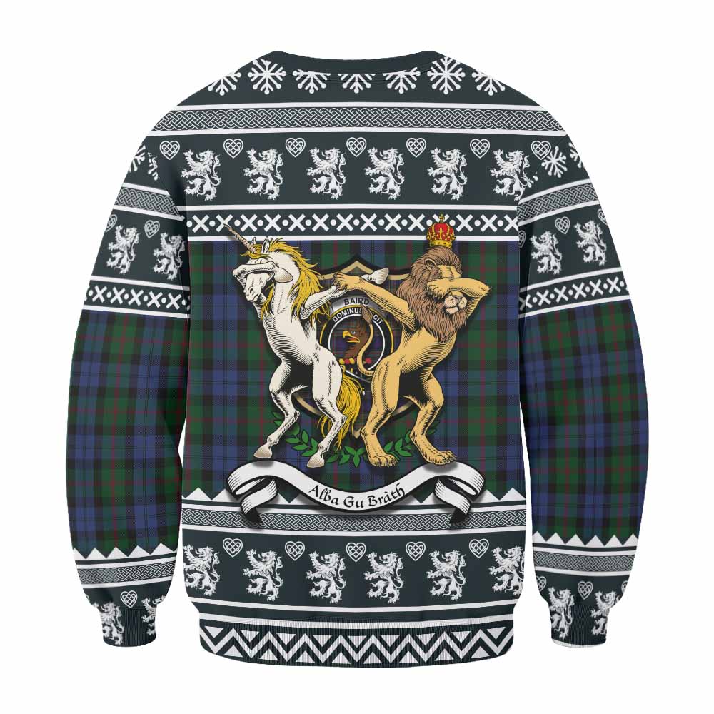 Baird Clan Tartan Crest Christmas Sweatshirt Coat of Arms Funny Style - Tartan Vibes Clothing