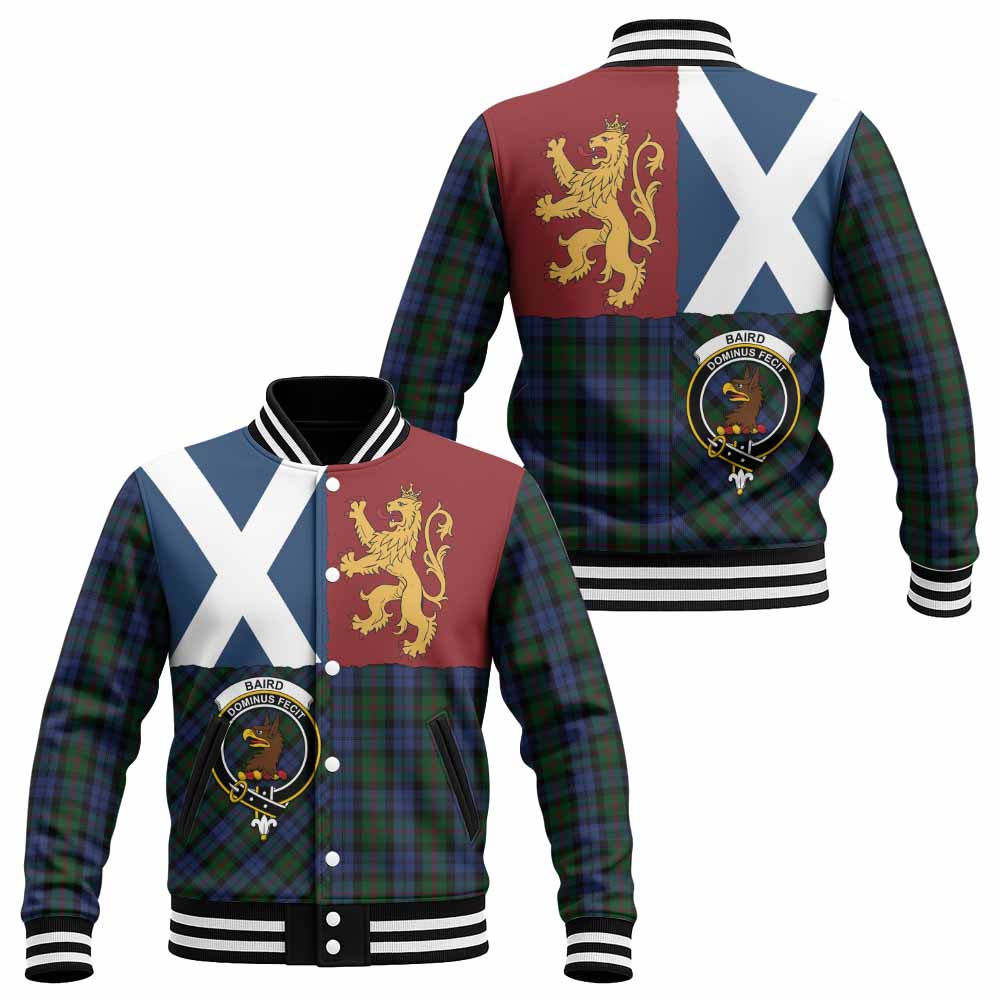 Baird Crest Tartan Baseball Jacket with Lion Rampant Saltire Style