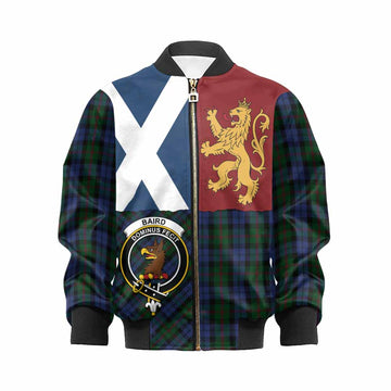 Baird Crest Tartan Kid Bomber Jacket with Lion Rampant Saltire Style