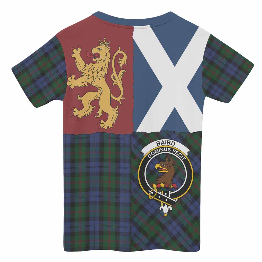 Baird Crest Tartan Kid T-shirt with Lion Rampant Saltire Style - Tartan Vibes Clothing