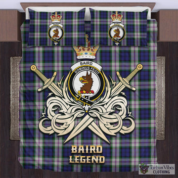 Baird Dress Tartan Bedding Set with Clan Crest and the Golden Sword of Courageous Legacy