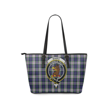 Baird Dress Tartan Leather Tote Bag with Family Crest